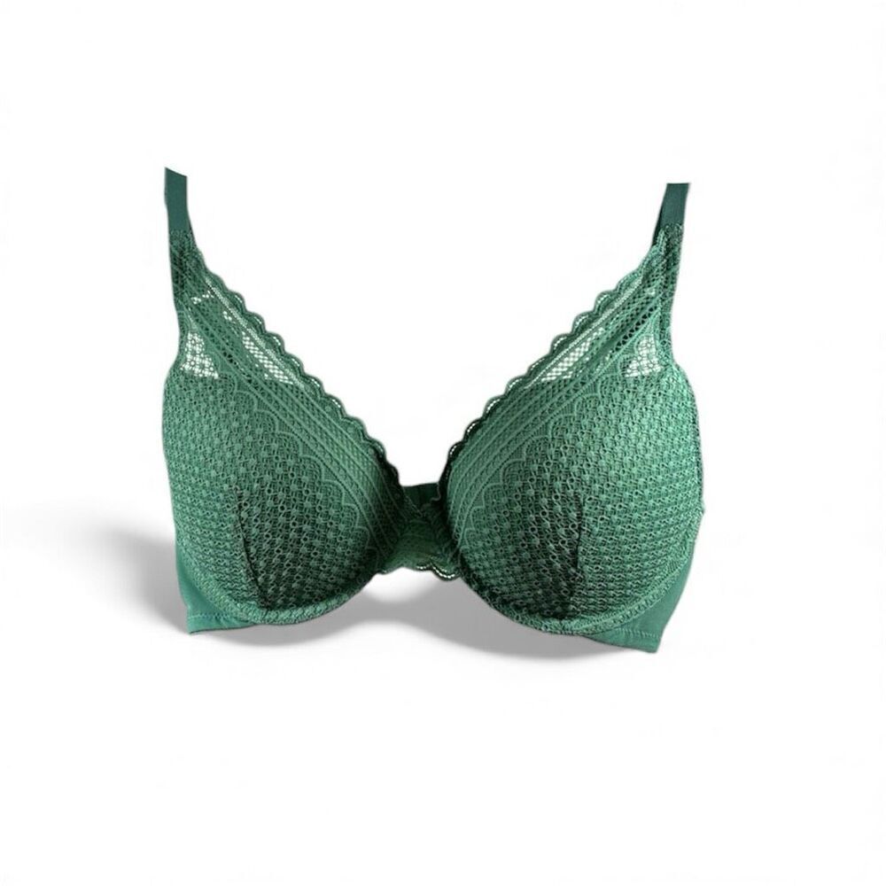 Auden NWT Lacy Push Up Bra in Teal Green Size 34D